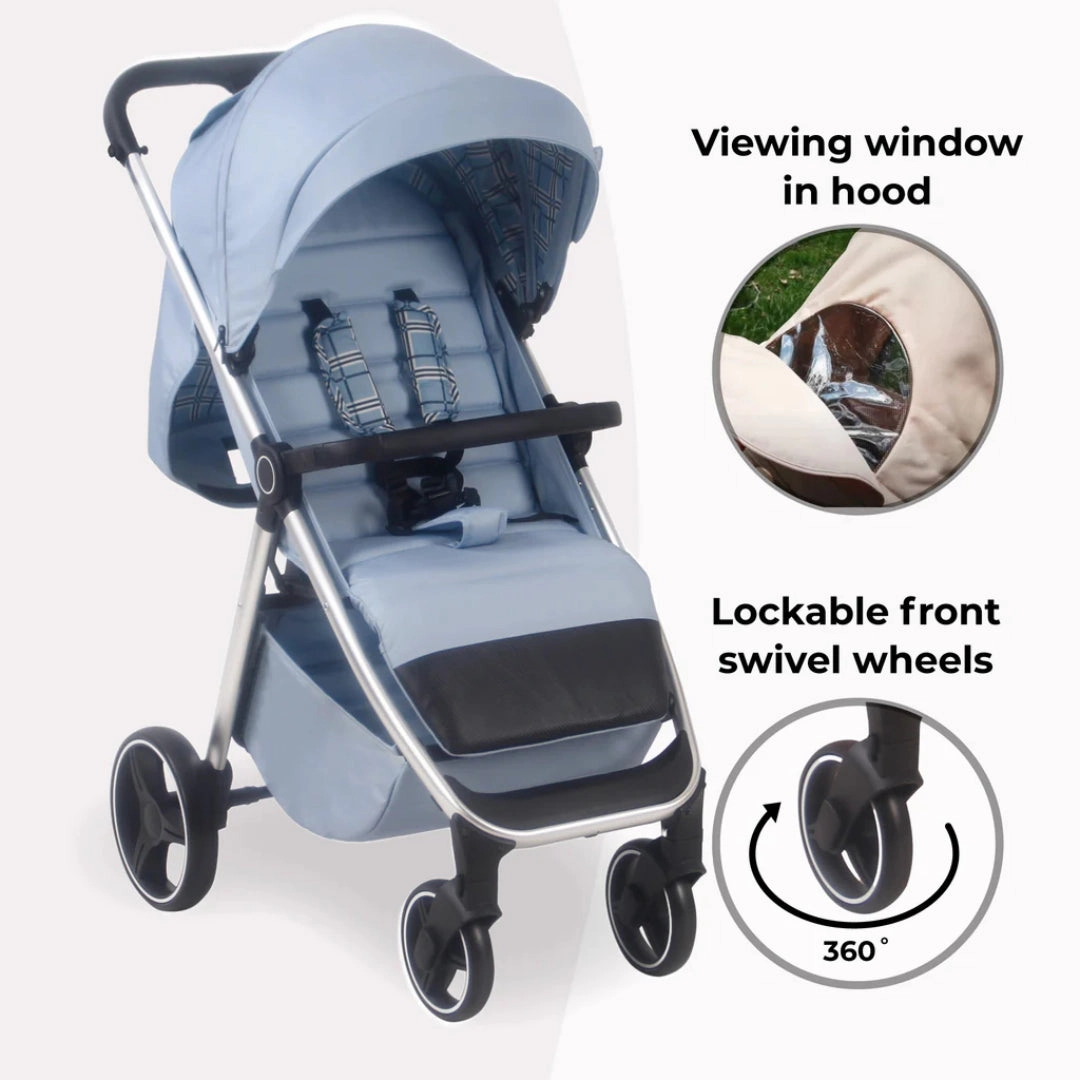 My Babiie MB160 PLUS Pushchair - Blue Plaid