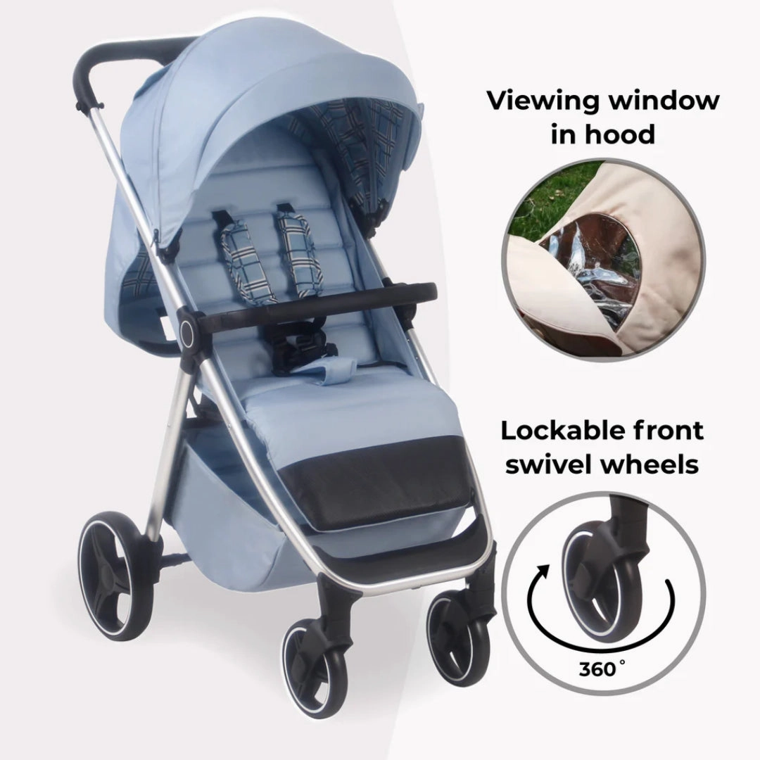 My Babiie MB160 PLUS Pushchair - Blue Plaid