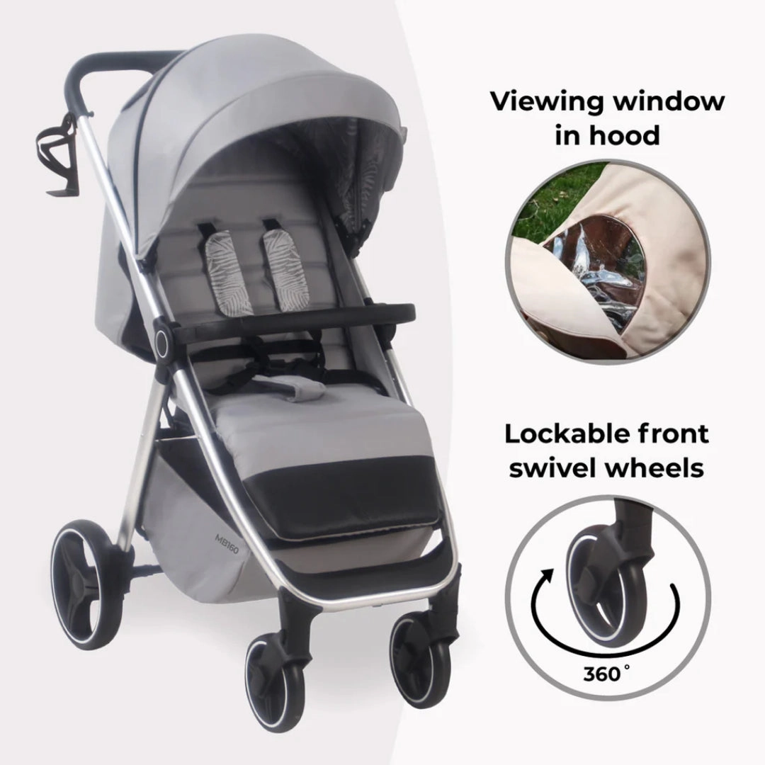 My Babiie MB160 PLUS Pushchair - Grey Tropical