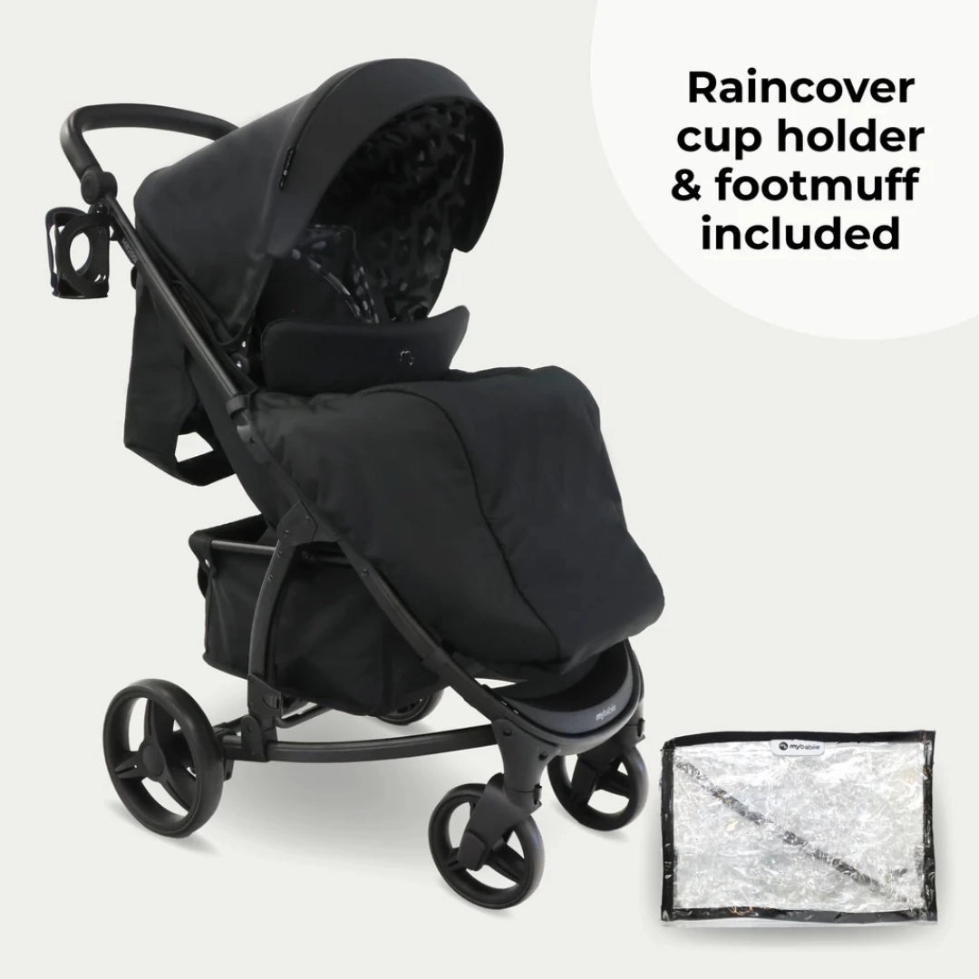 My Babiie MB200i 3-in-1 Travel System with i-Size Car Seat - Black Leopard