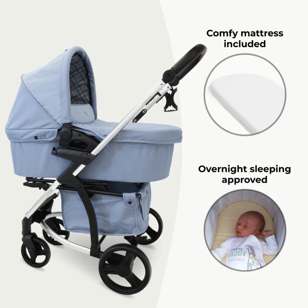 My Babiie MB200i 3-in-1 Travel System with i-Size Car Seat - Blue Plaid