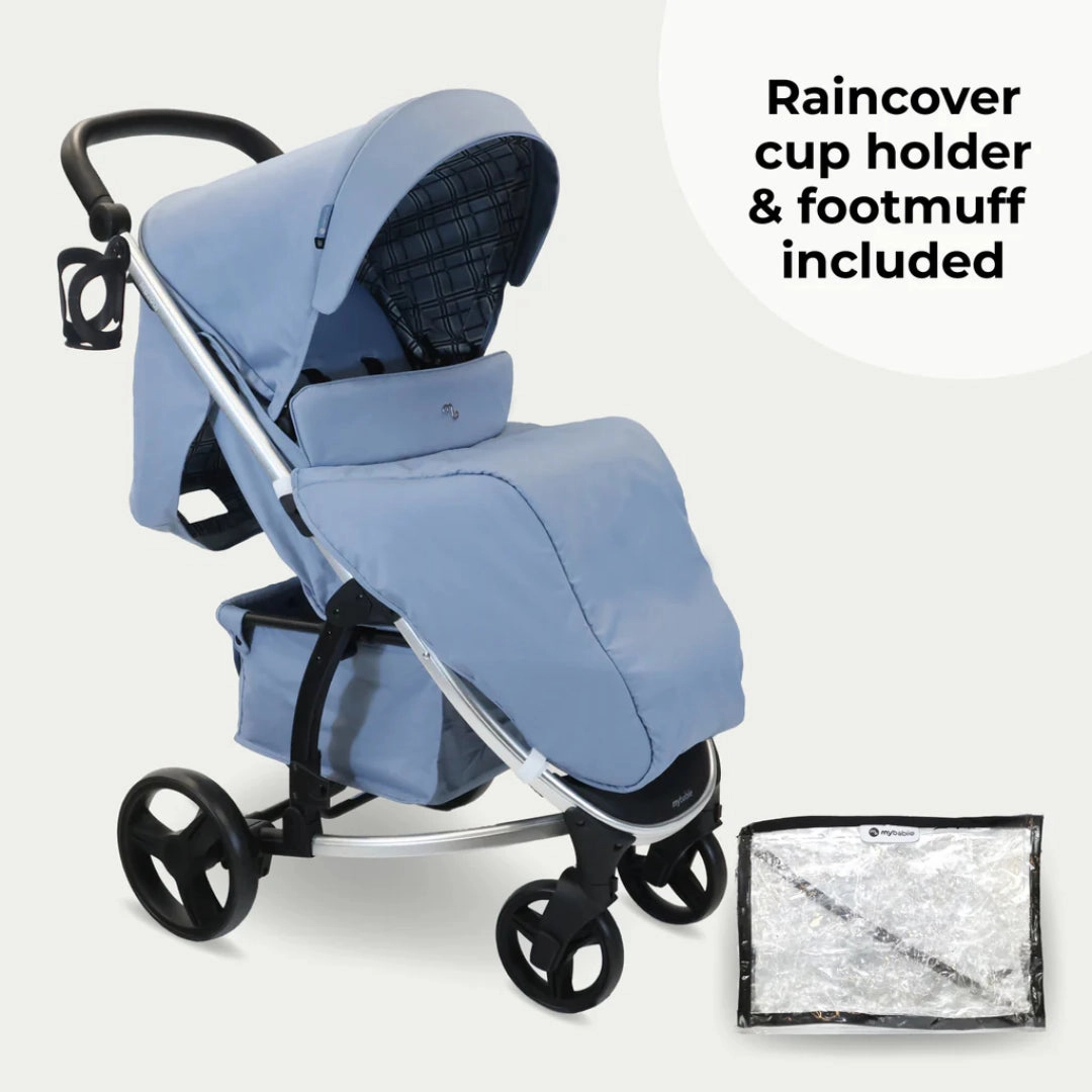 My Babiie MB200i 3-in-1 Travel System with i-Size Car Seat - Blue Plaid