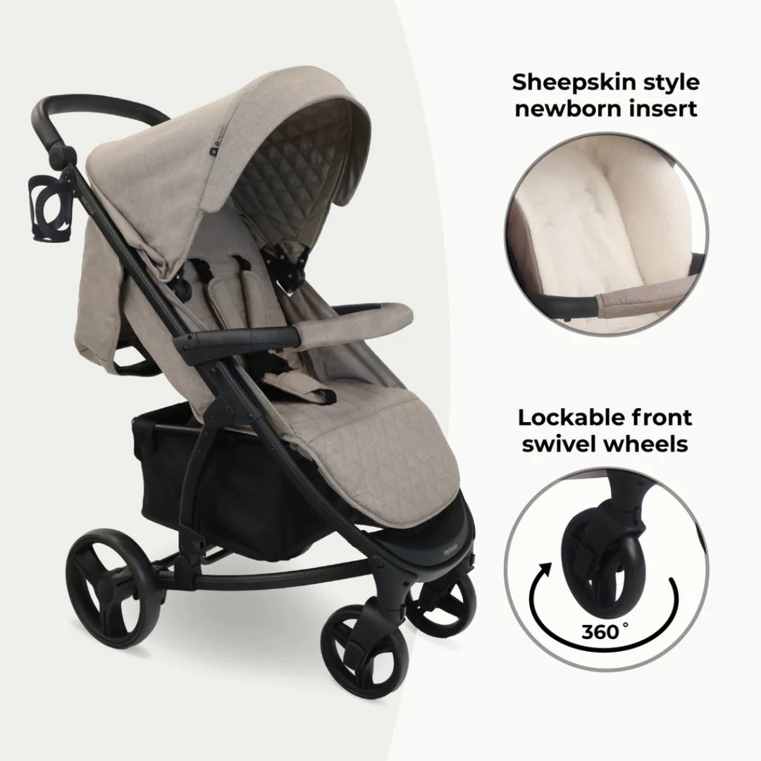 My Babiie MB200i 3-in-1 Travel System with i-Size Car Seat - Mink