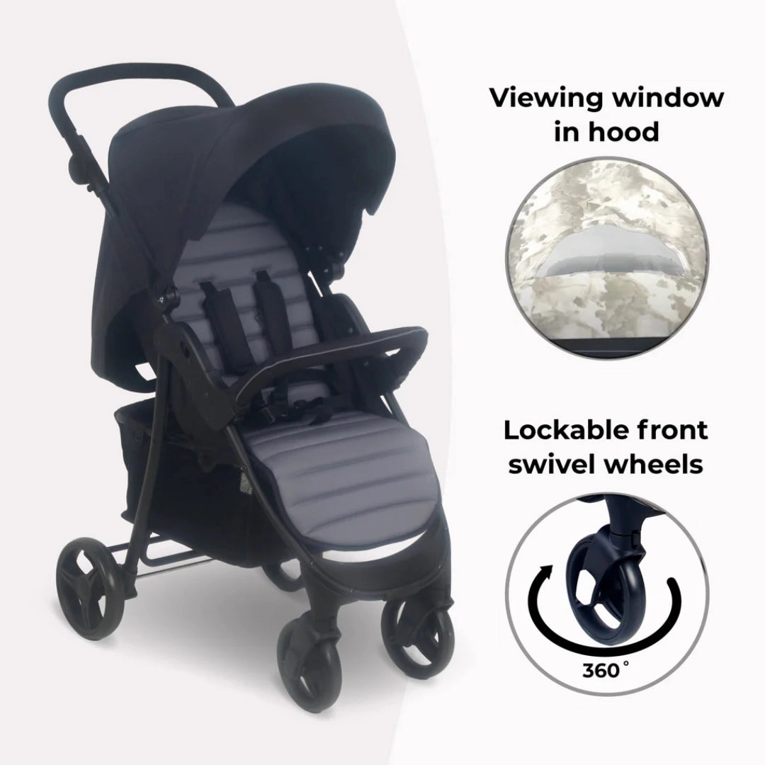 My Babiie MB30 PLUS Pushchair - Black / Grey