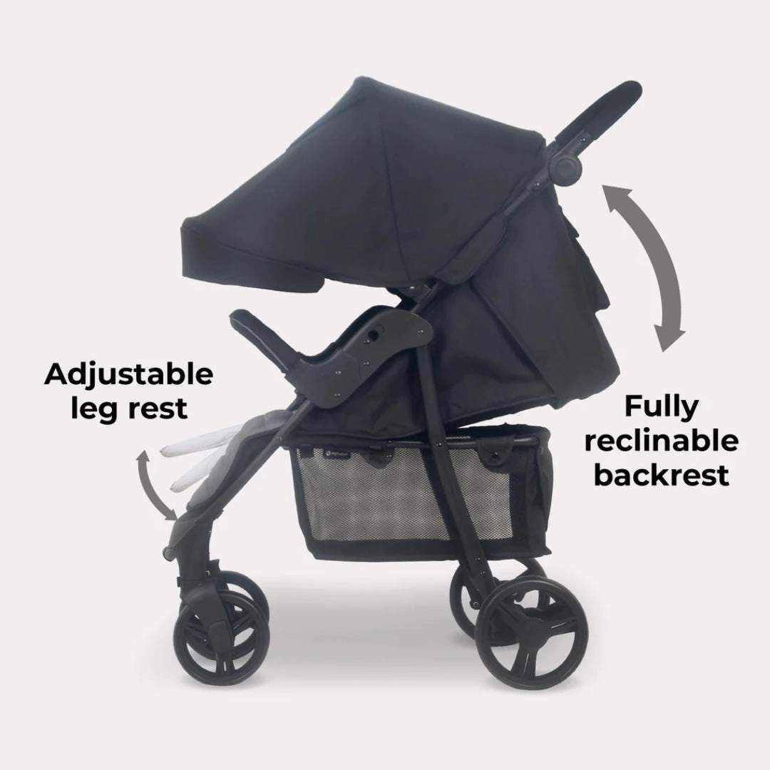 My Babiie MB30 PLUS Pushchair - Black / Grey