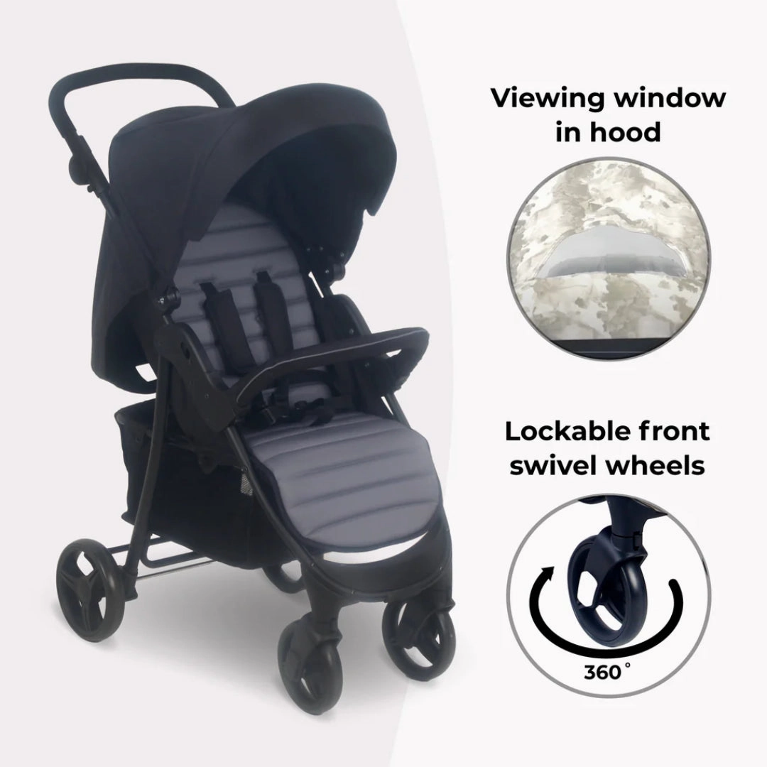 My Babiie MB30 PLUS Pushchair - Black / Grey