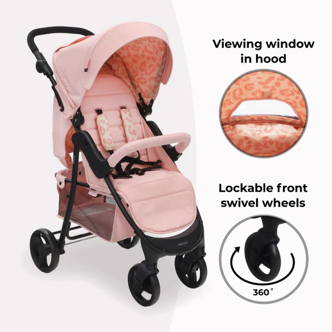 My Babiie MB30 PLUS Pushchair - Pink Leopard