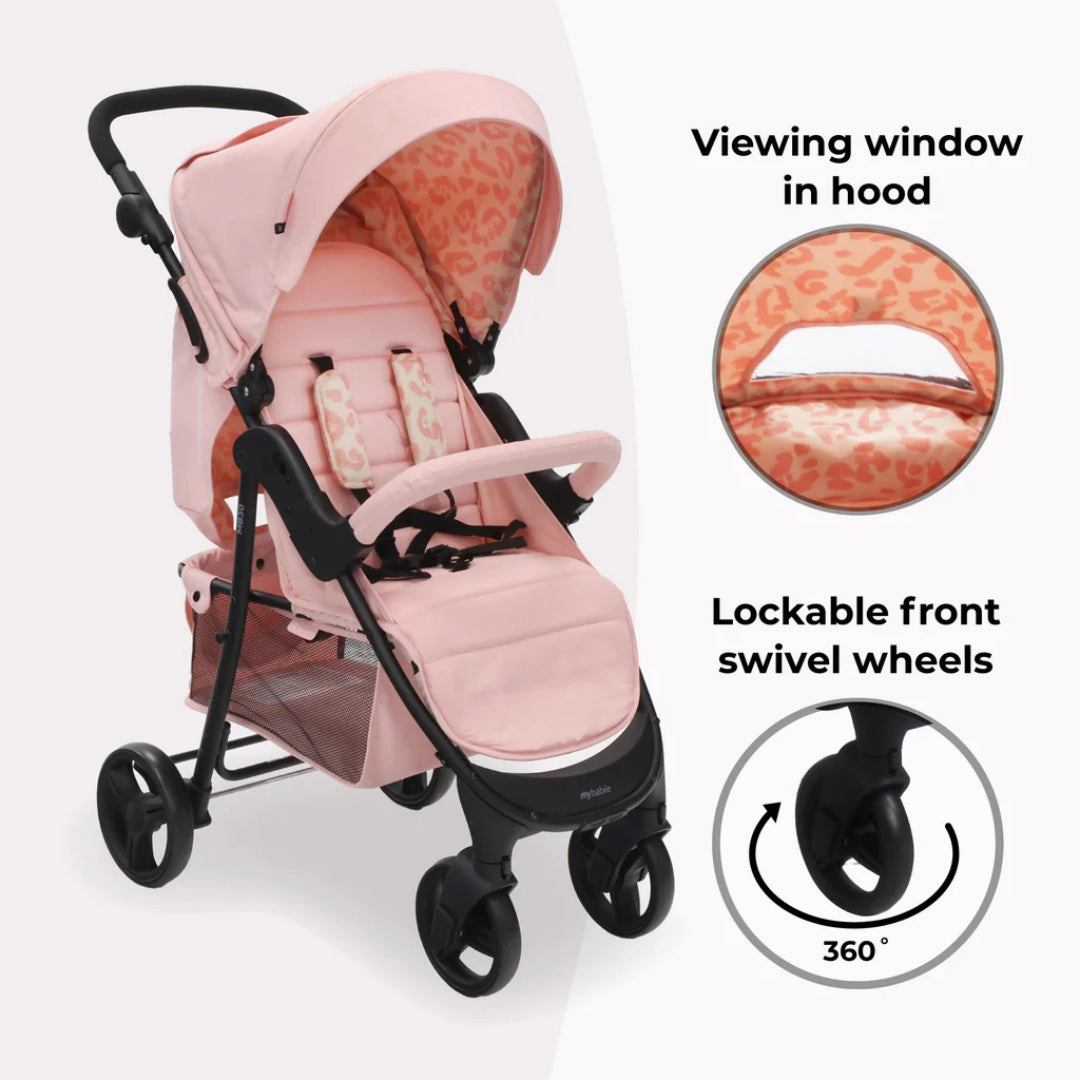 My Babiie MB30 PLUS Pushchair - Pink Leopard