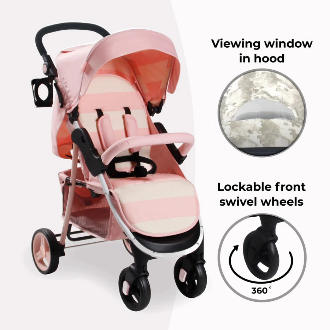 My Babiie MB30 PLUS Pushchair - Pink Stripes