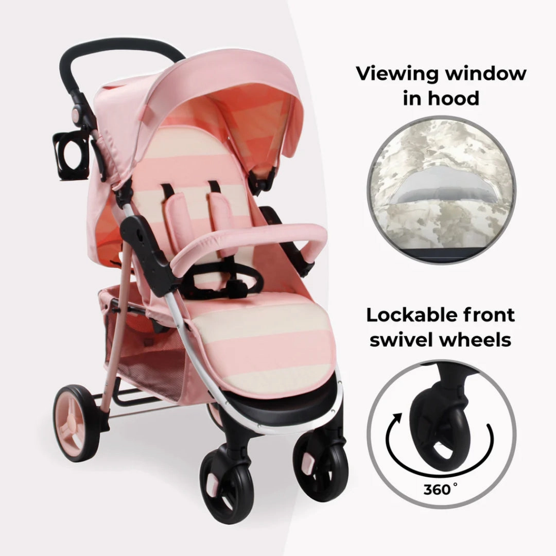 My Babiie MB30 PLUS Pushchair - Pink Stripes