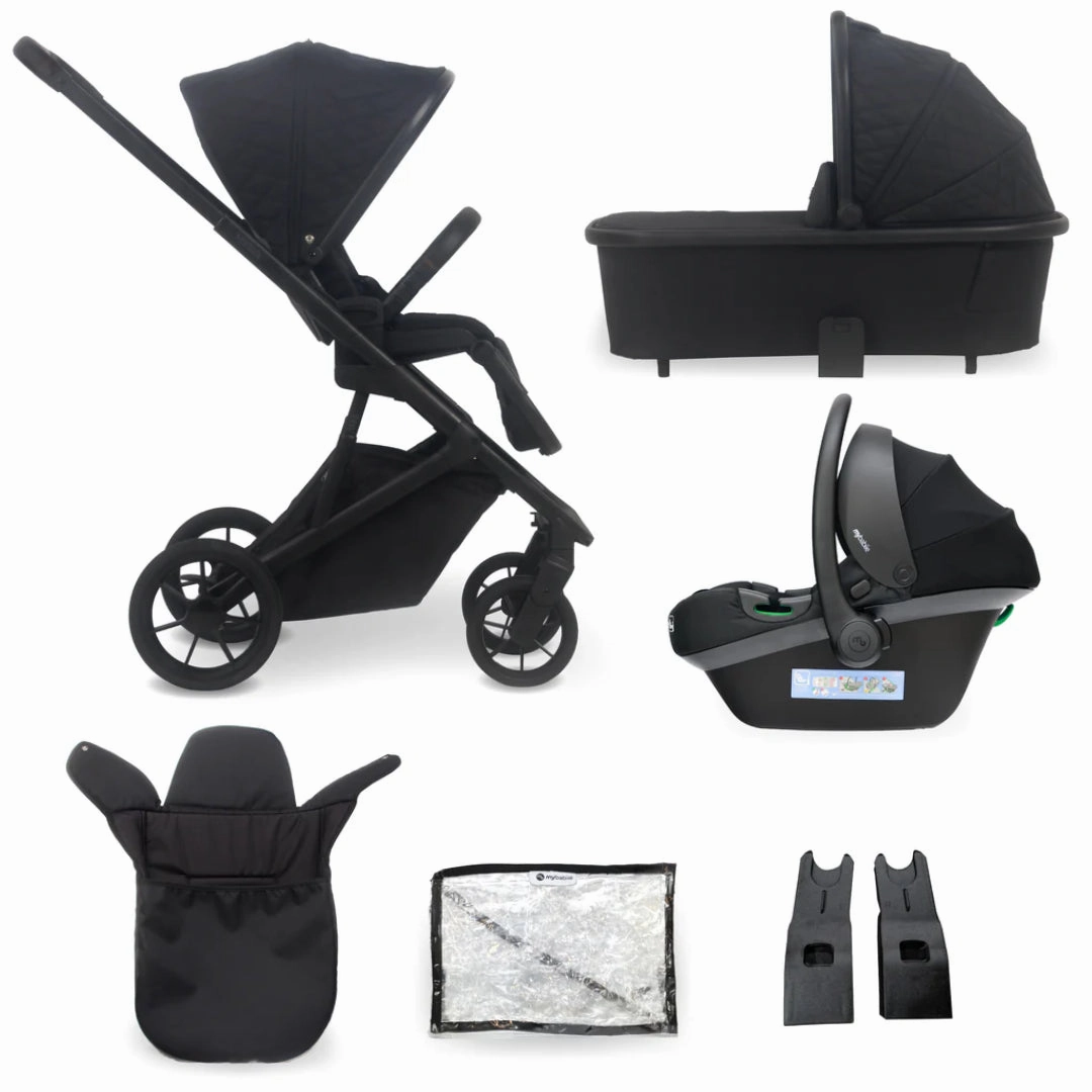 My Babiie MB500 3-in-1 Travel System - Obsidian Black