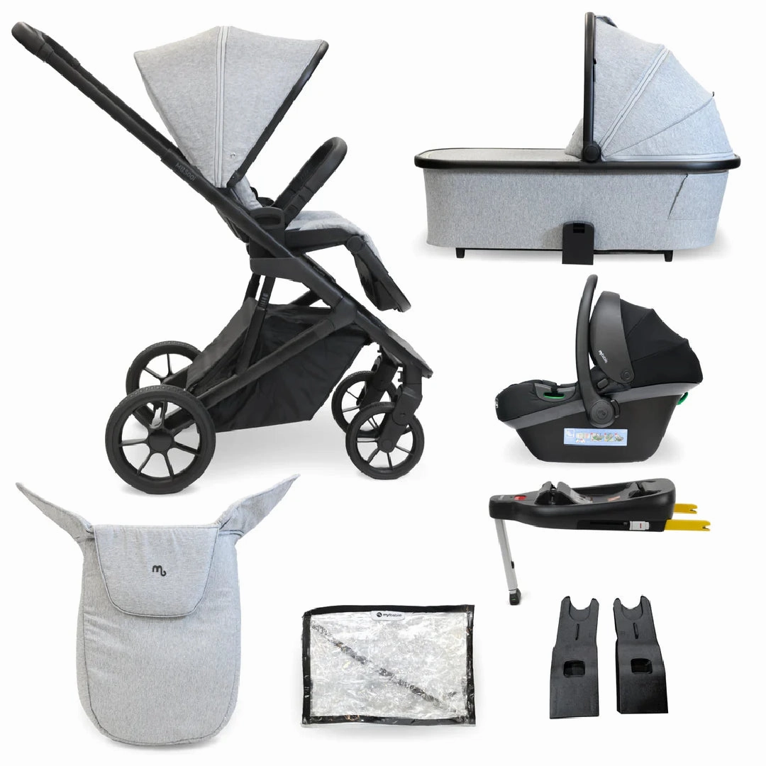 My Babiie MB500 3-in-1 Travel System with Base - Moon Grey