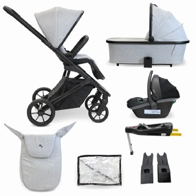 My Babiie MB500 3-in-1 Travel System with Base - Moon Grey