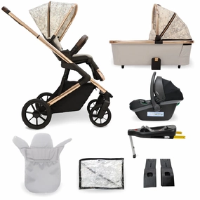 My Babiie MB500 3-in-1 Travel System with Base - Rose Gold Marble