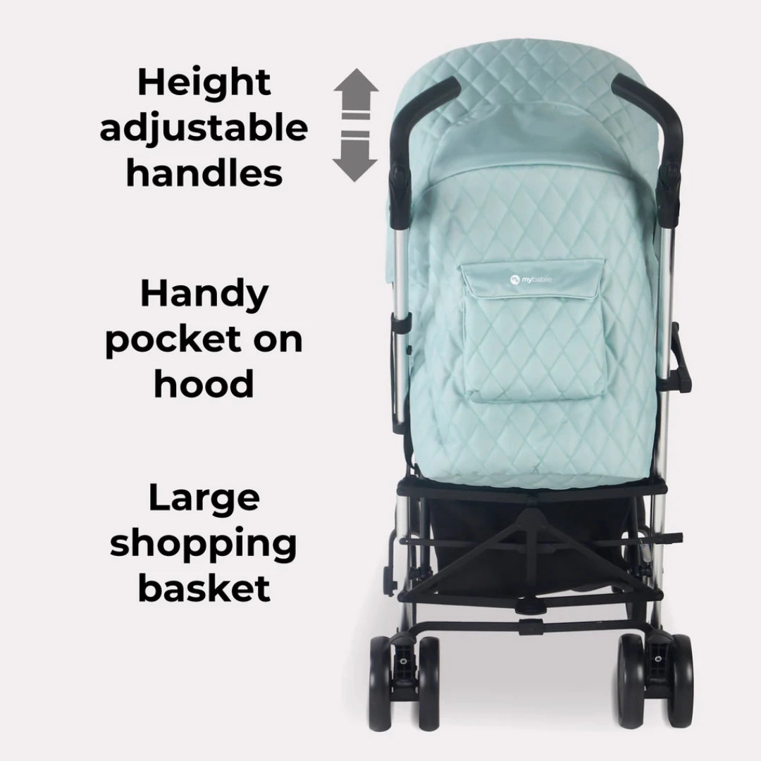My Babiie MB51 PLUS Stroller - Quilted Aqua