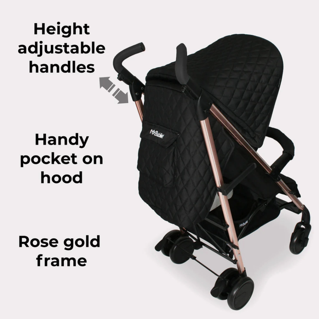 My Babiie MB51 PLUS Stroller - Quilted Black