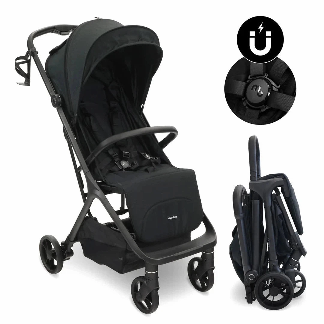 My Babiie MBX7 PLUS Auto-Fold Stroller - Black