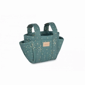 nobodinoz Hyde Park Stroller Organizer Gold Confetti/ Magic Green