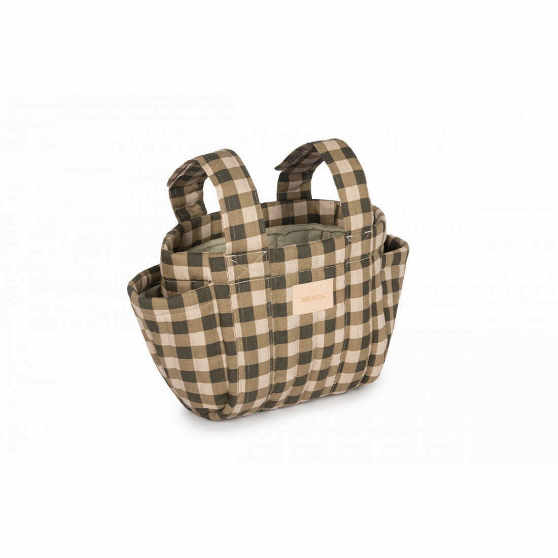 nobodinoz Hyde Park Stroller Organizer Green Checks