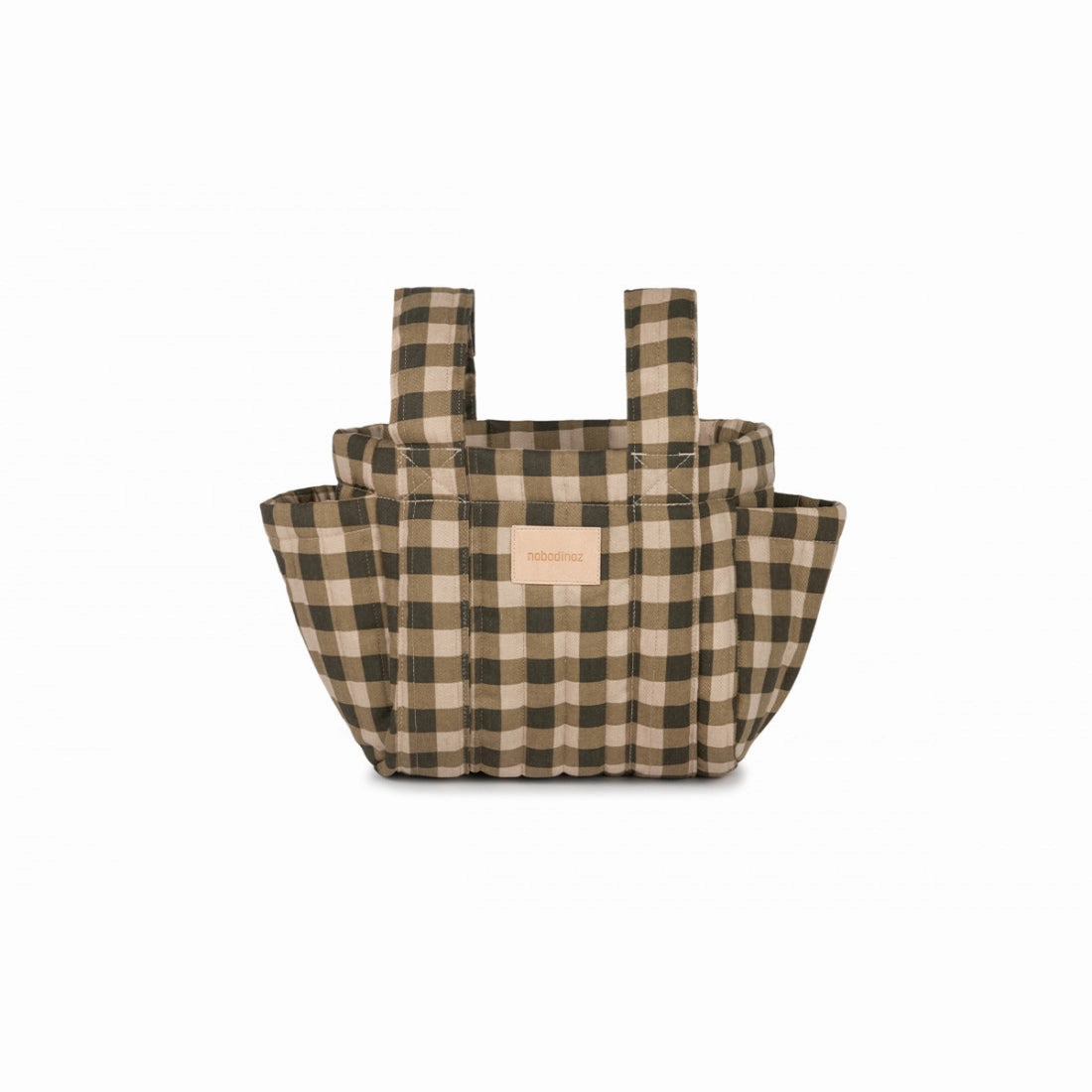 nobodinoz Hyde Park Stroller Organizer Green Checks