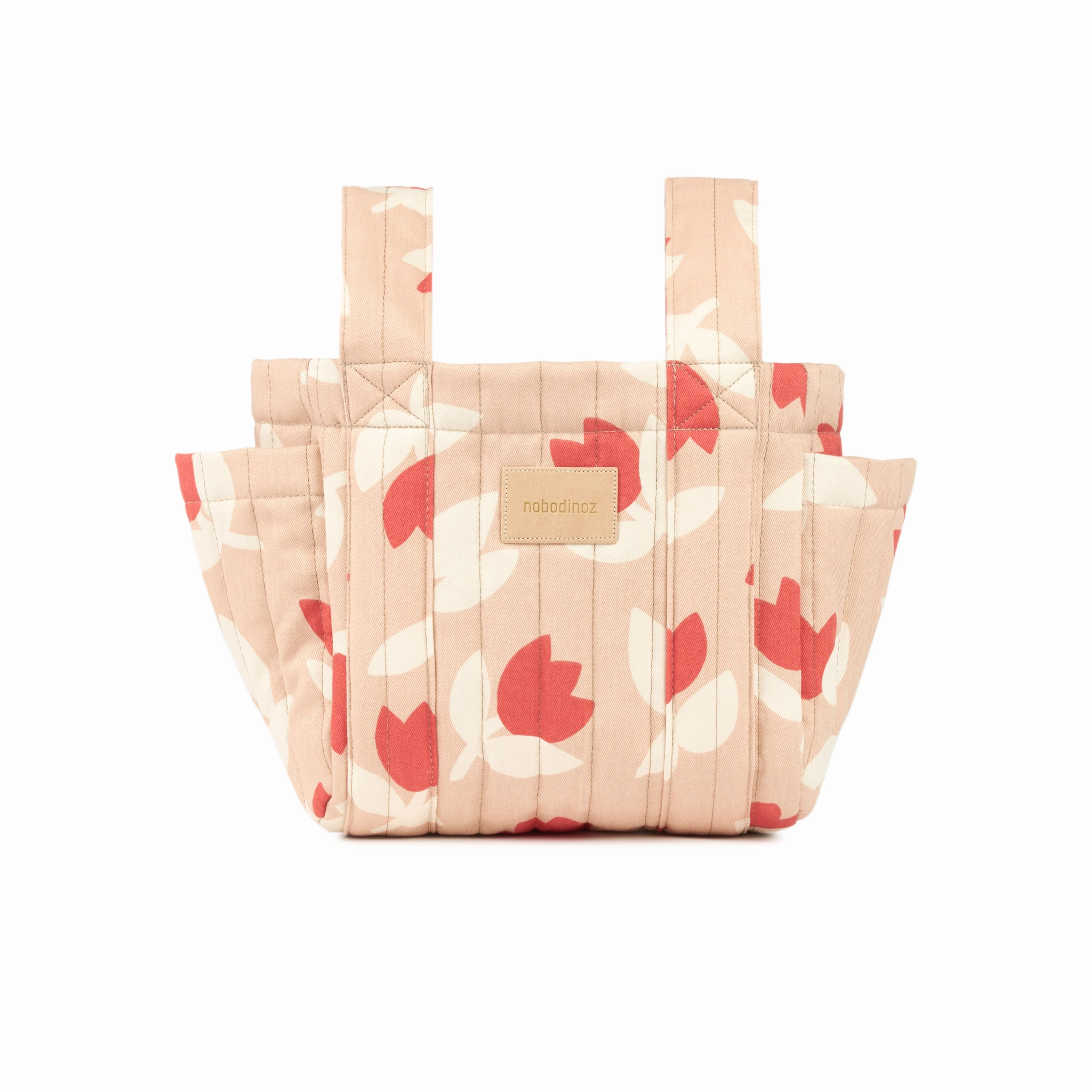 nobodinoz Hyde Park Stroller Organizer Red Tulips