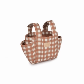 nobodinoz Hyde Park Stroller Organizer Terracotta Checks
