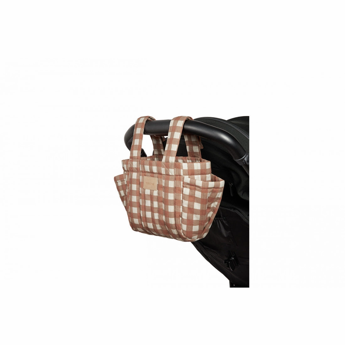 nobodinoz Hyde Park Stroller Organizer Terracotta Checks