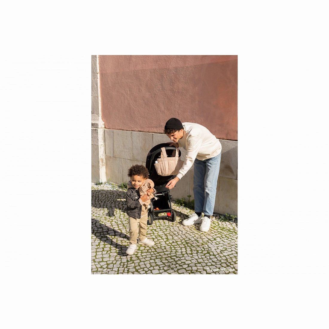 nobodinoz Hyde Park Stroller Organizer Willow Dune