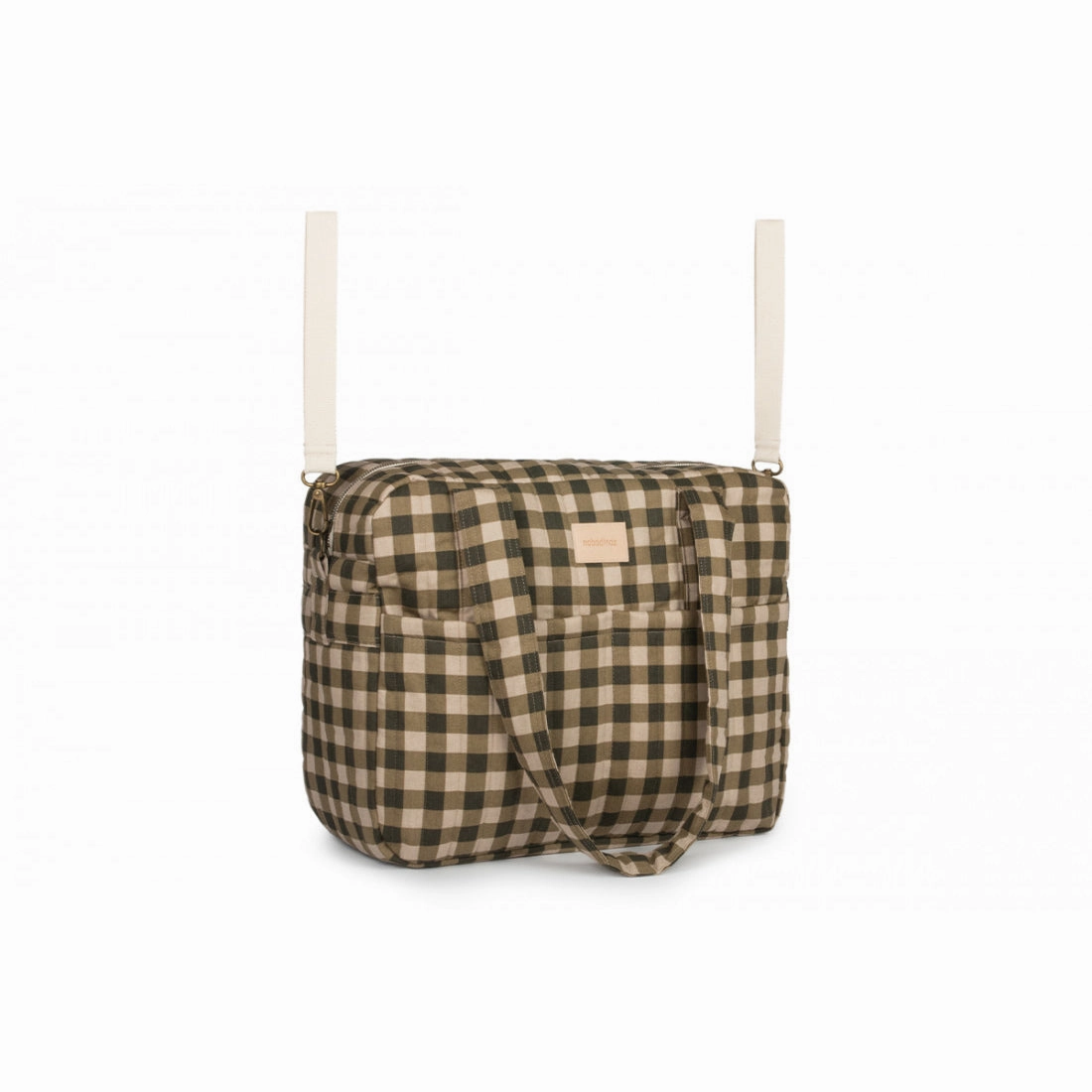 nobodinoz Hyde Park Waterproof Stroller Bag Green Checks