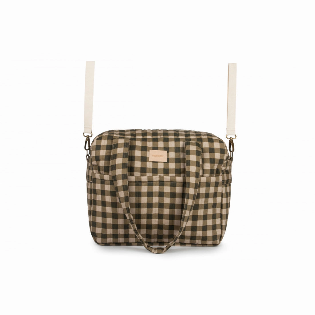 nobodinoz Hyde Park Waterproof Stroller Bag Green Checks
