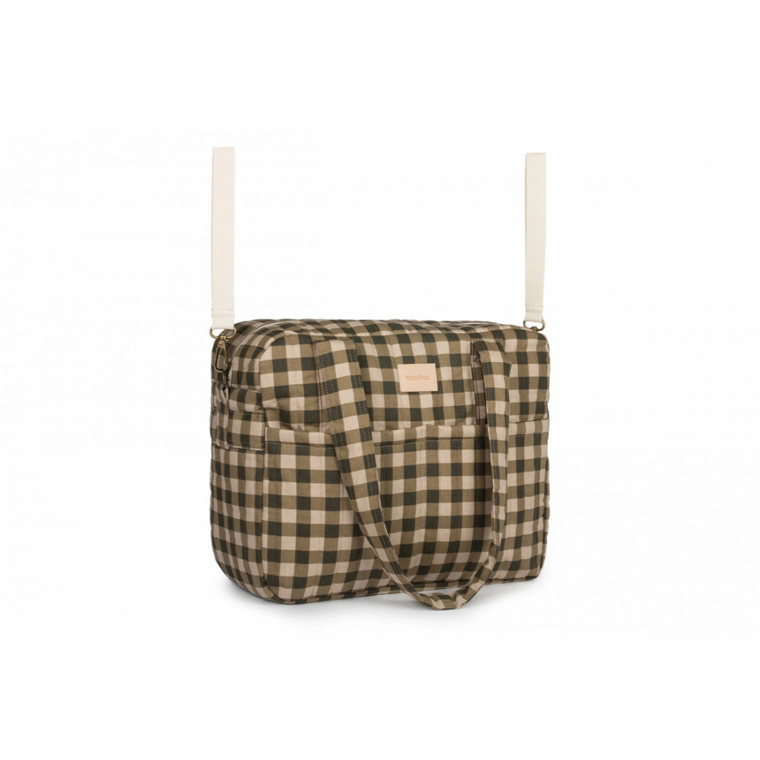 nobodinoz Hyde Park Waterproof Stroller Bag Green Checks