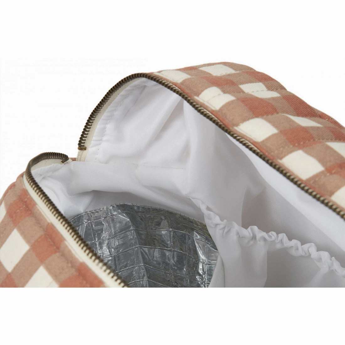 nobodinoz Hyde Park Waterproof Stroller Bag Terracotta Checks