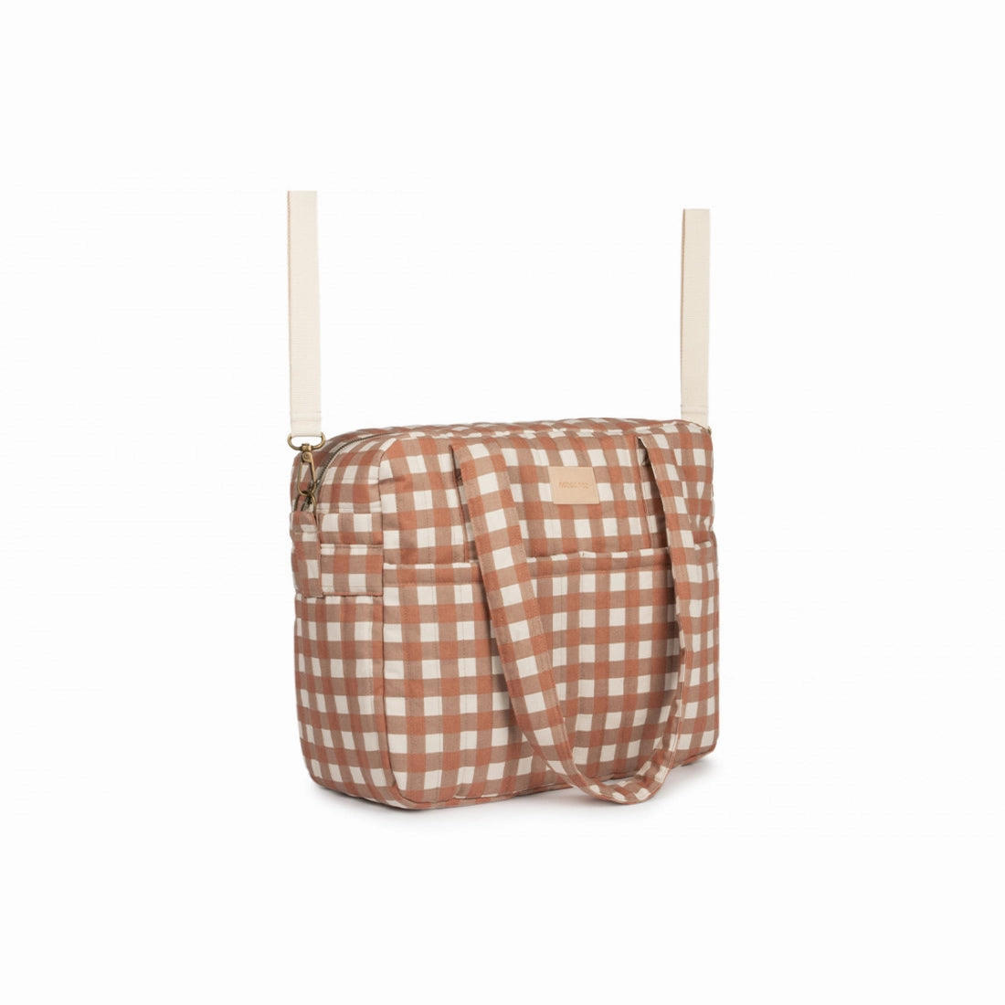 nobodinoz Hyde Park Waterproof Stroller Bag Terracotta Checks