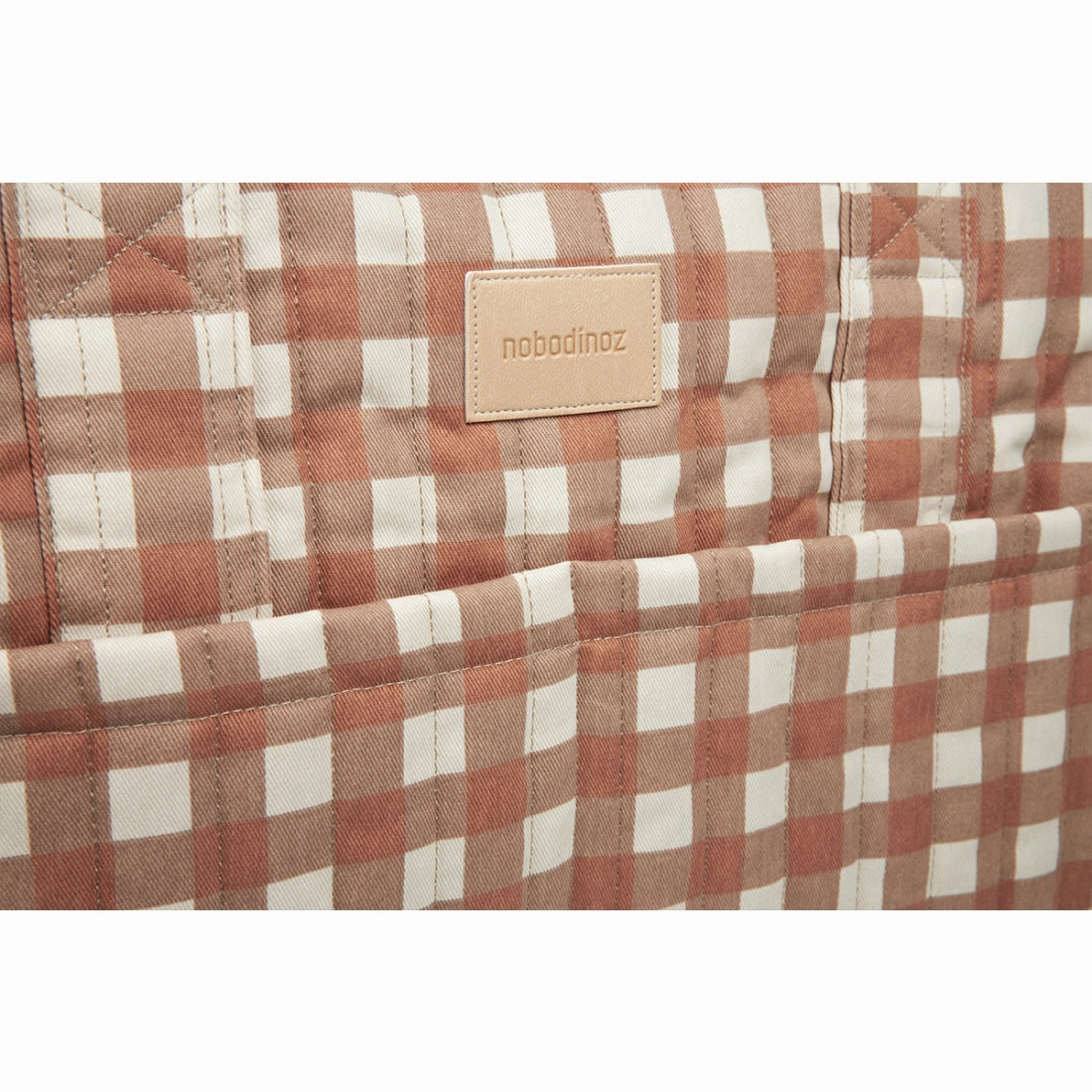 nobodinoz Hyde Park Waterproof Stroller Bag Terracotta Checks