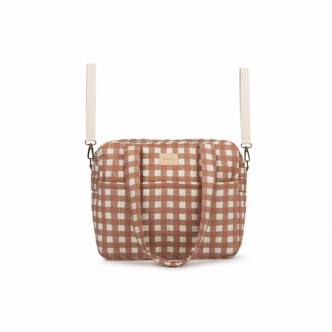 nobodinoz Hyde Park Waterproof Stroller Bag Terracotta Checks