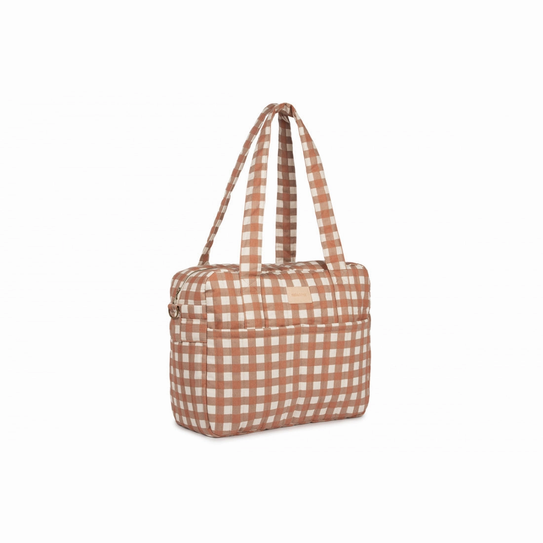 nobodinoz Hyde Park Waterproof Stroller Bag Terracotta Checks