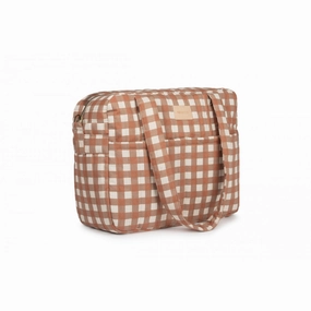nobodinoz Hyde Park Waterproof Stroller Bag Terracotta Checks