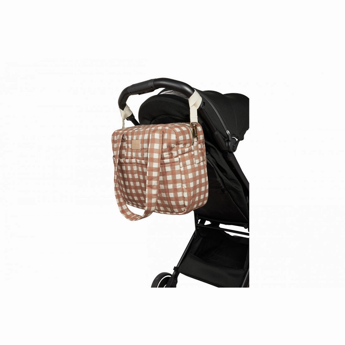 nobodinoz Hyde Park Waterproof Stroller Bag Terracotta Checks