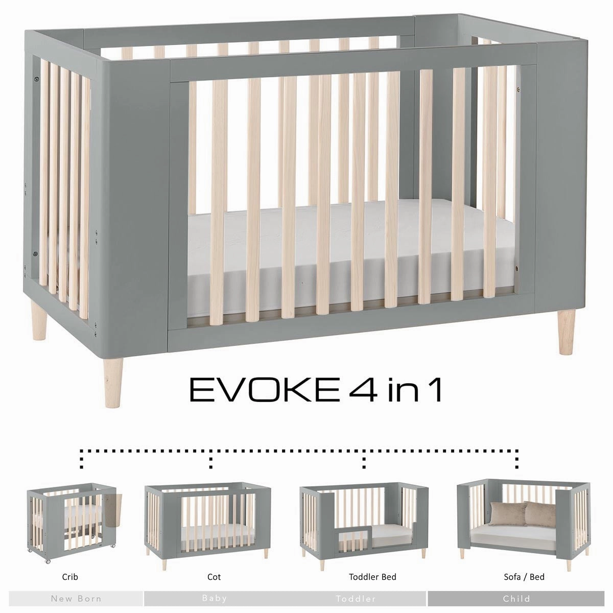 Noordi Fjordi 3in1 Luxury Travel & Nursery Bundle, Dark Grey