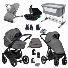 Noordi Fjordi V1 3in1 Essential Starter Travel & Nursery Bundle, Dark Grey