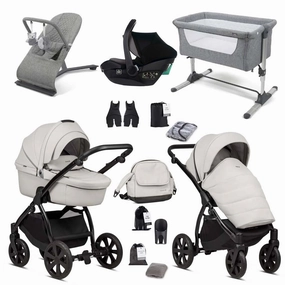 Noordi Fjordi V1 Leather 3in1 Essential Starter Travel & Nursery Bundle, Leather Cloud