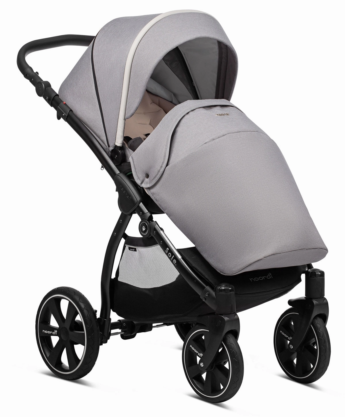 Noordi Sole Go 3in1 Essential Starter Travel & Nursery Bundle, Warm Grey