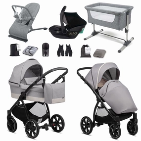 Noordi Sole Go 3in1 Essential Starter Travel & Nursery Bundle, Warm Grey