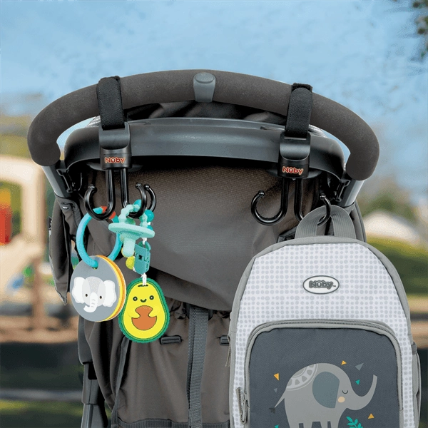 Nuby Deluxe Car Seat & Stroller Hooks Black 2 Pack
