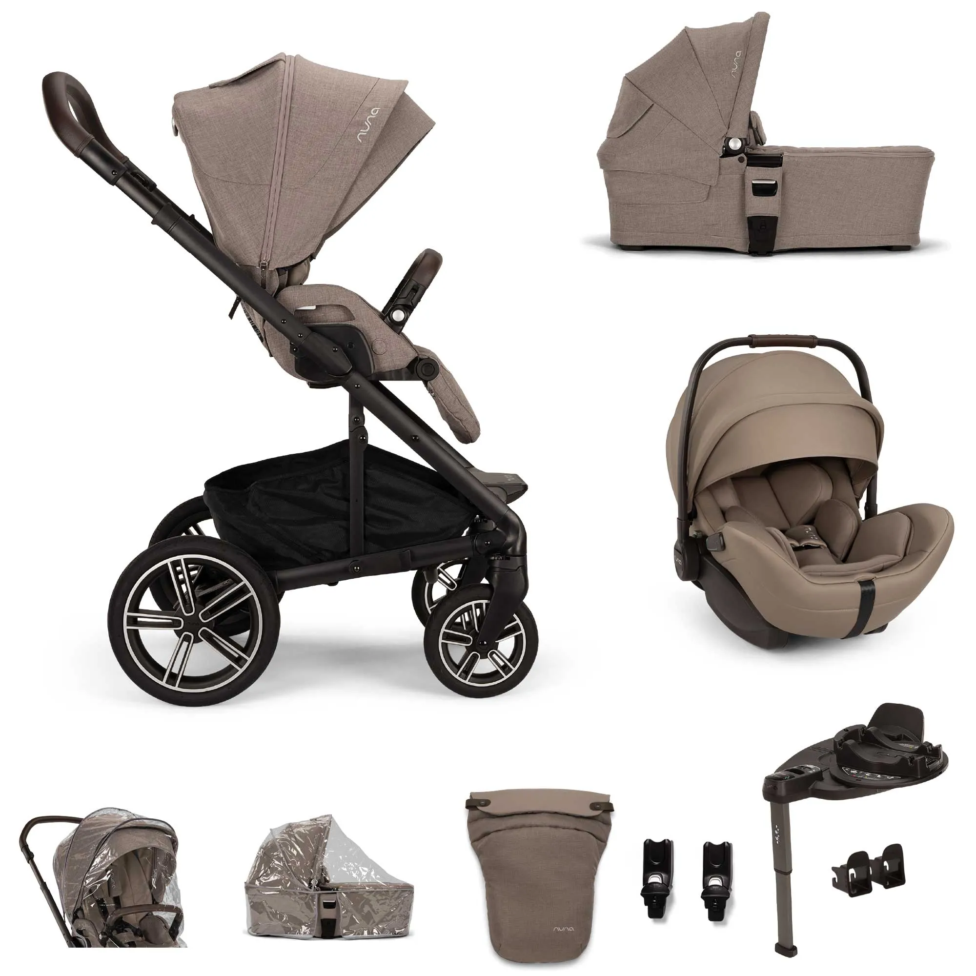 Nuna MIXX Next & ARRA Flex & BASE Curv Bundle - Cedar