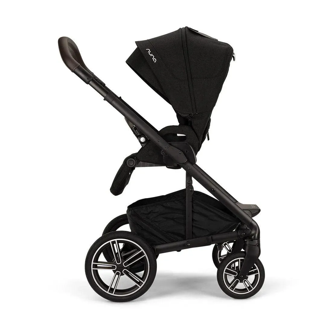 Nuna MIXX Next & ARRA Flex Travel System - Caviar (Chocolate Leatherette)