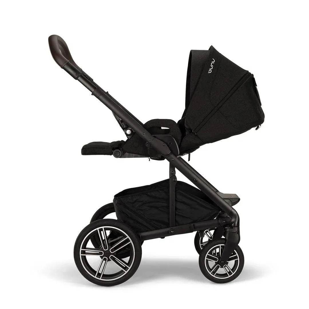 Nuna MIXX Next & ARRA Flex Travel System - Caviar (Chocolate Leatherette)