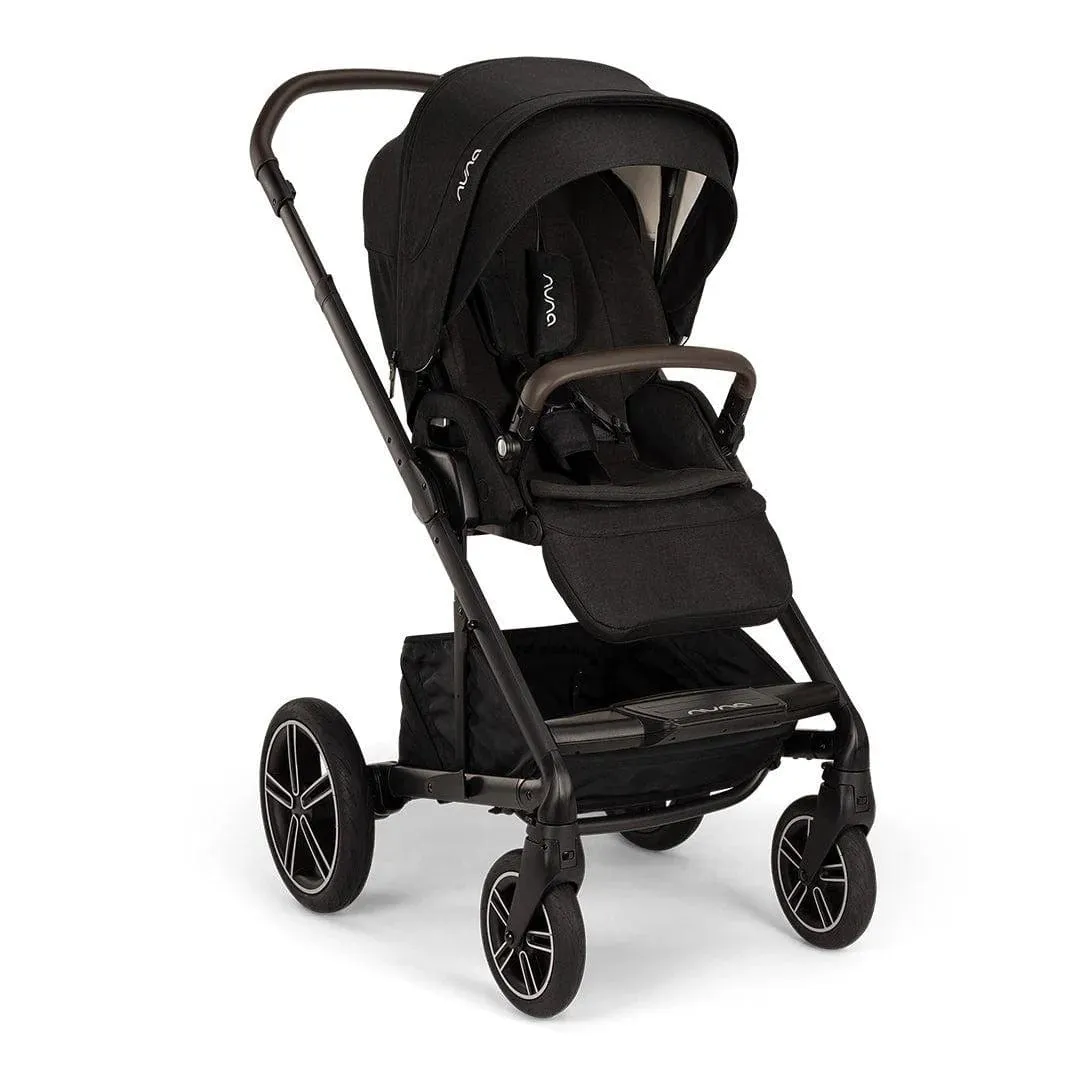 Nuna MIXX Next & ARRA Flex Travel System - Caviar (Chocolate Leatherette)