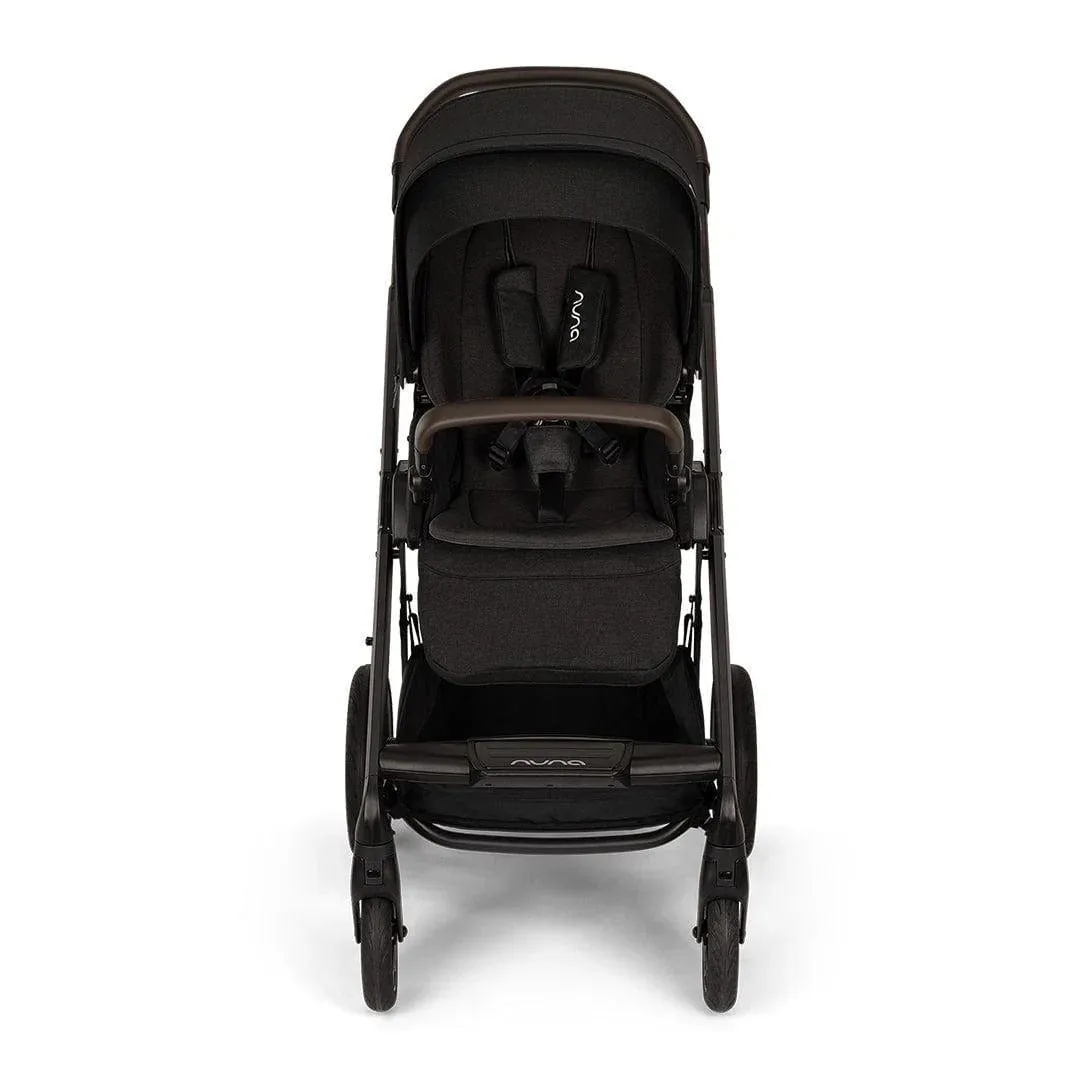 Nuna MIXX Next & ARRA Flex Travel System - Caviar (Chocolate Leatherette)