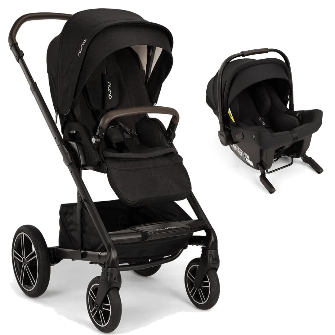Nuna MIXX Next & PIPA Urbn Car Seat - Caviar (Chocolate Leatherette)